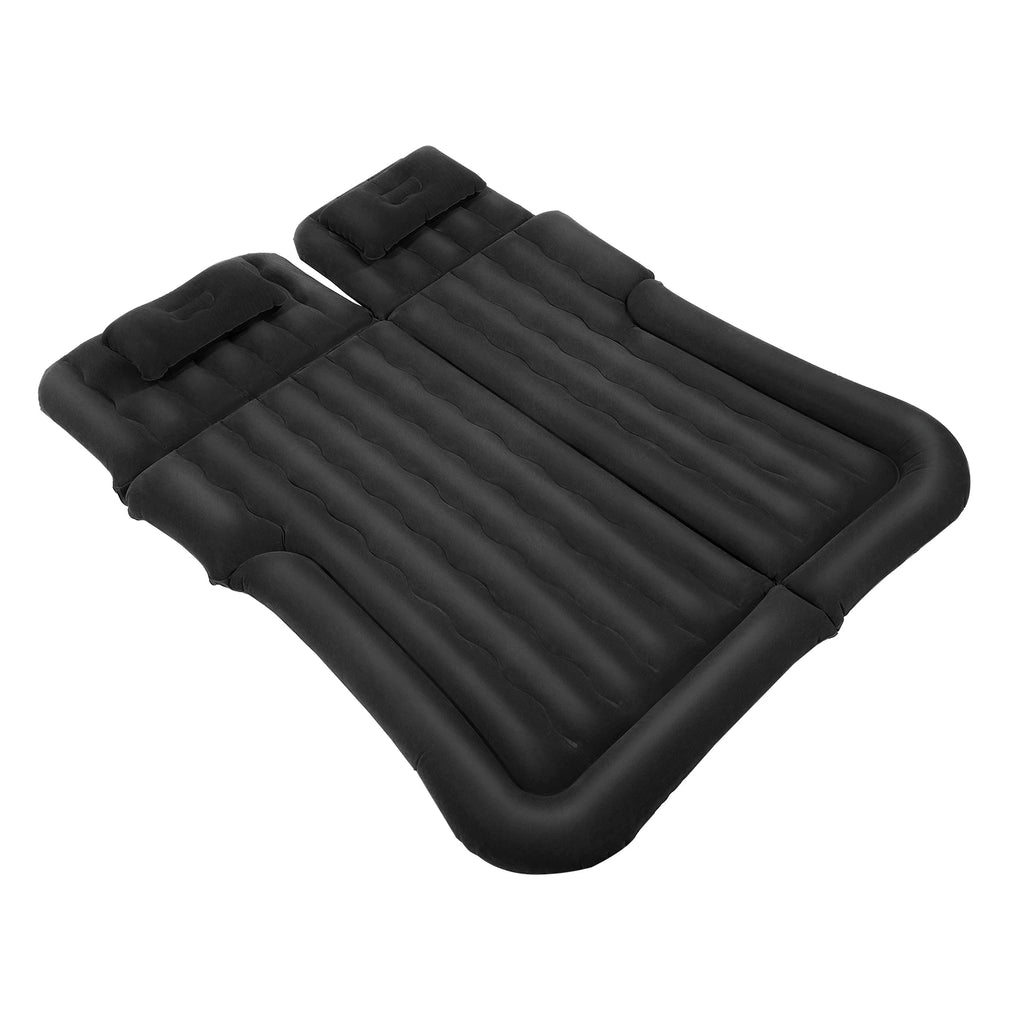Inflatable Car Back Seat Air Mattress, Foldable Flocked Travel Bed with Pump