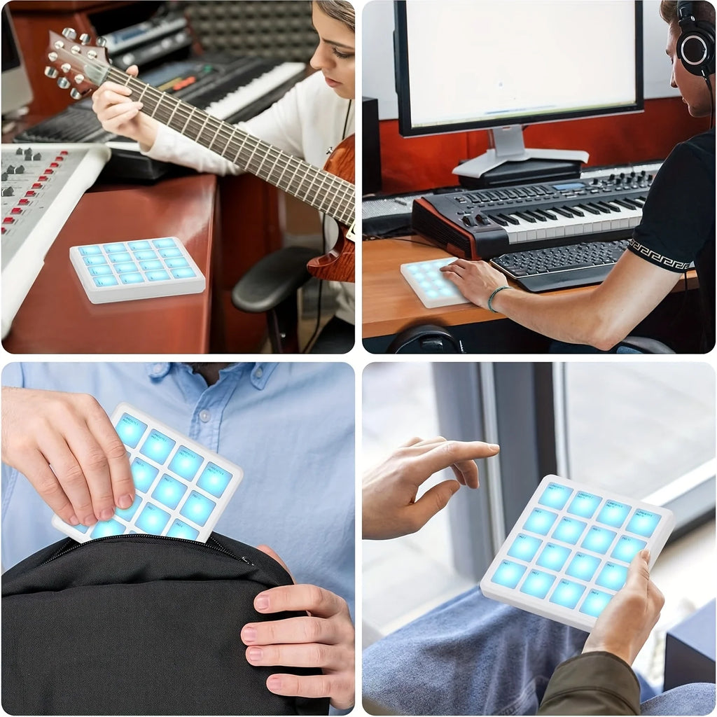 M-VAVE 16-Pad RGB Backlit MIDI Controller, Portable Music Production Pad