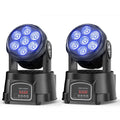 2Pcs/Set 105W Beam Moving Head Lights 7x15W RGBW LED Stage Lights DMX512 Spot Lights For DJ Disco KTV Wedding Party