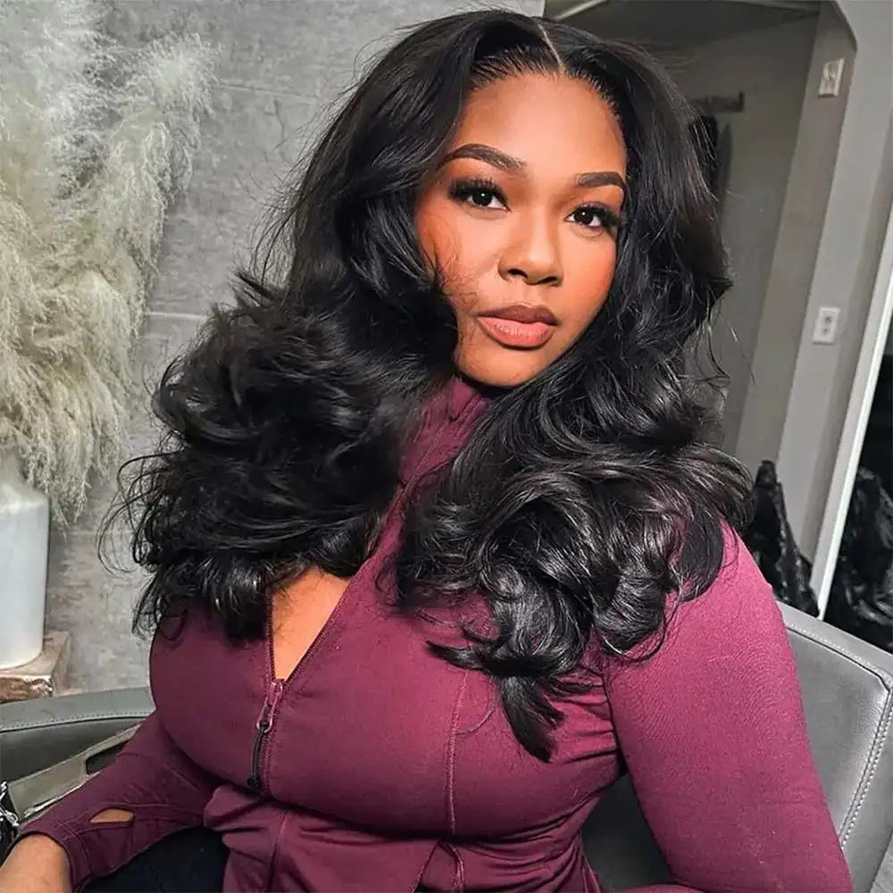 13x6 Lace Front Wigs Human Hair 250 Density Hd Body Wave Lace Frontal Human Hair Wigs For Women Glueless Pre Plucked Black Wig