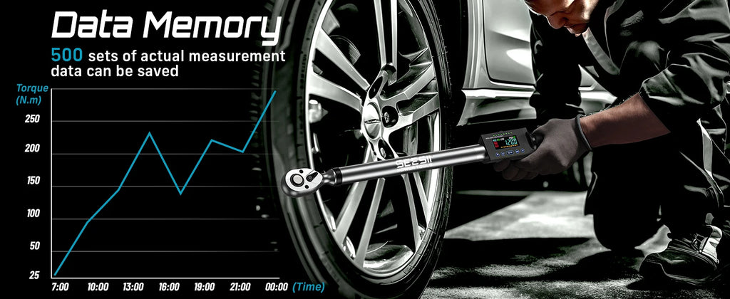 SEESII DH340 Digital Torque Wrench 340N.m Digital Electric Wrench 1/2" Drive 12.5-250.8ft-lbs/17-340N.m Buzzer LED Flash for Car Care