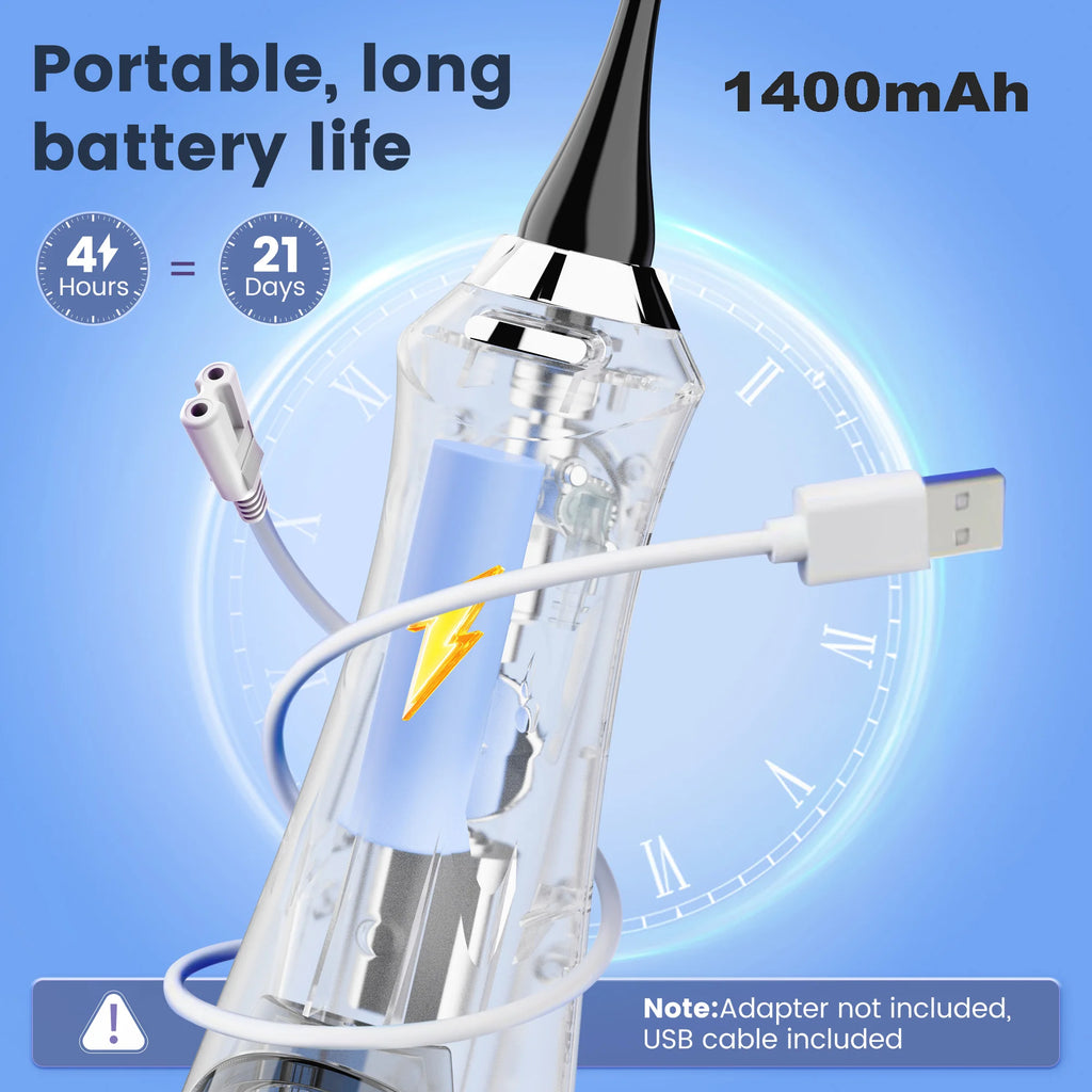 Portable Cordless Water Flosser, 5-Mode Oral Irrigator with 230ml Tank and 5 Jet Tips