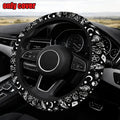 Halloween Skull and Moon Car Steering Wheel Cover, 15"