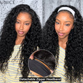 UNice Hair Water Wave Human Hair Headband Wig & Half Wig 2-In-1 Beginner Friendly Ready To Go Glueless Wig With Drawstring