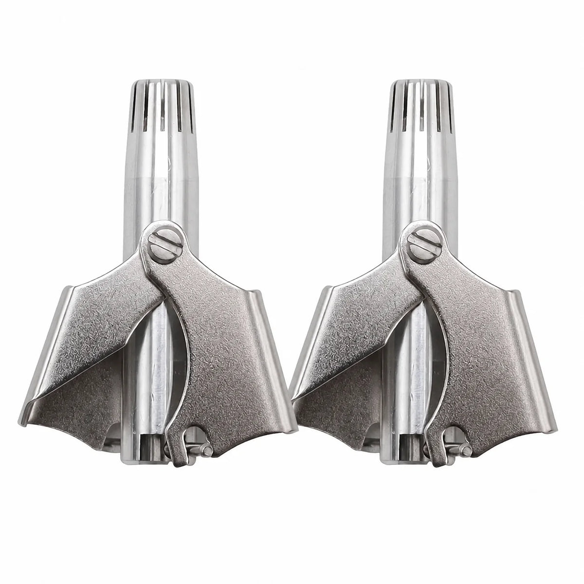 2-Pack Manual Stainless Steel Nose Hair Trimmer with Storage Box and Cleaning Brush
