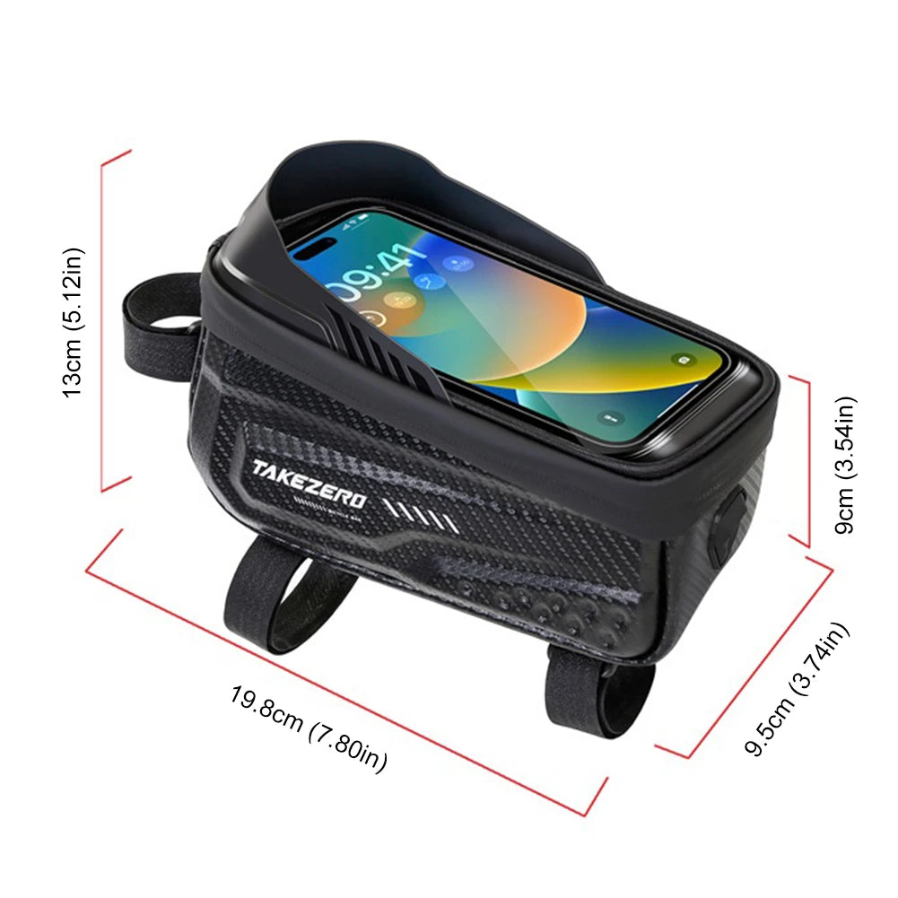 1L Bicycle Upper Tube Bag Waterproof Bike Front Frame Bag 6.8 Inch Touch Screen Road Bike Accessories