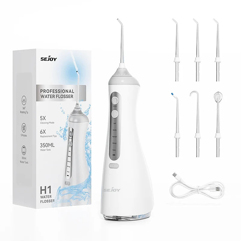 Sejoy Water Flosser Teeth Picks 6 Jets 6 Modes Portable Cordless Water Floss for Teeth Cleaner Oral Picks