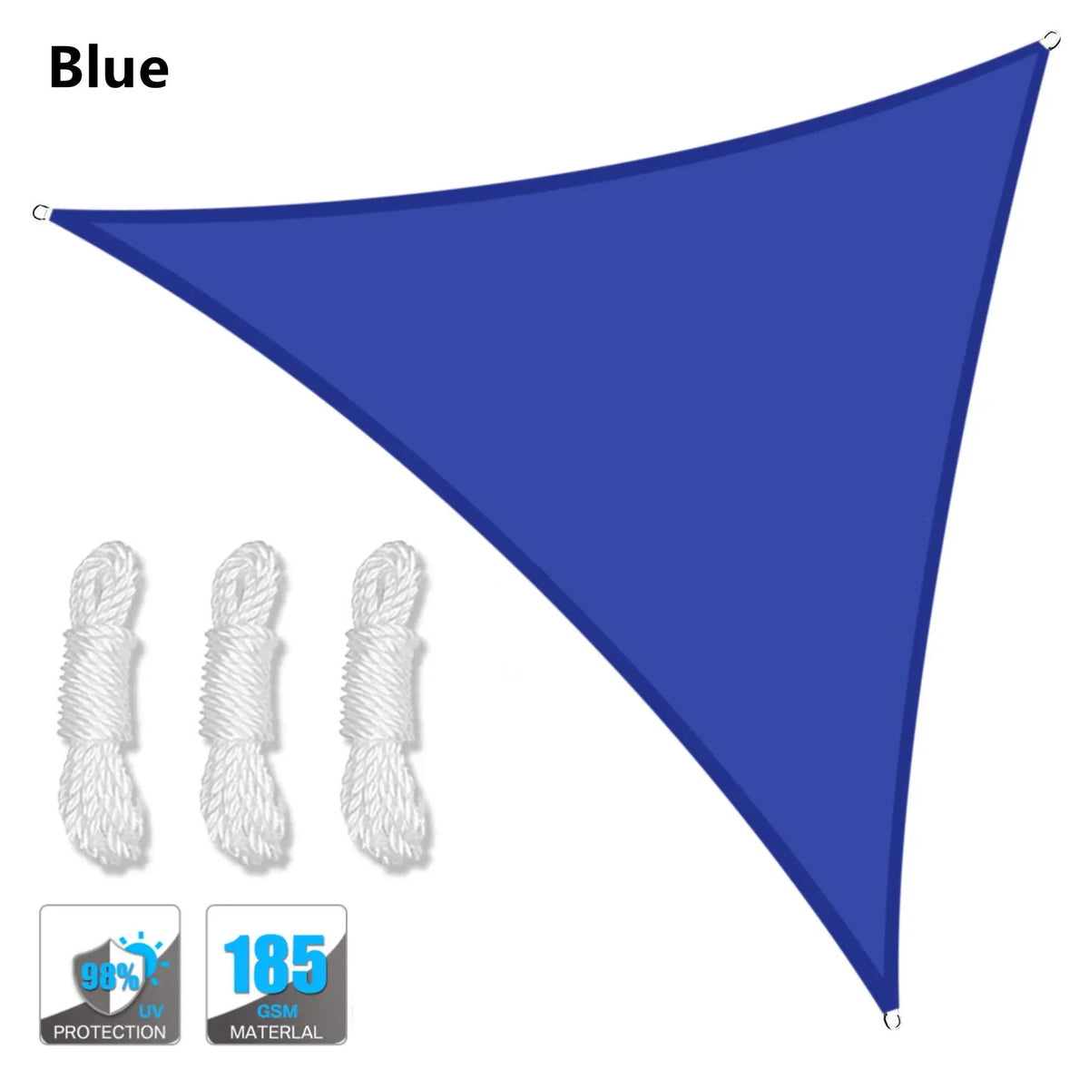 5x5x5/2x2x2M Waterproof Sun Shelter Triangle Sunshade Protection Outdoor Canopy Garden Patio Pool Shade Sail Awning Shade Cloth