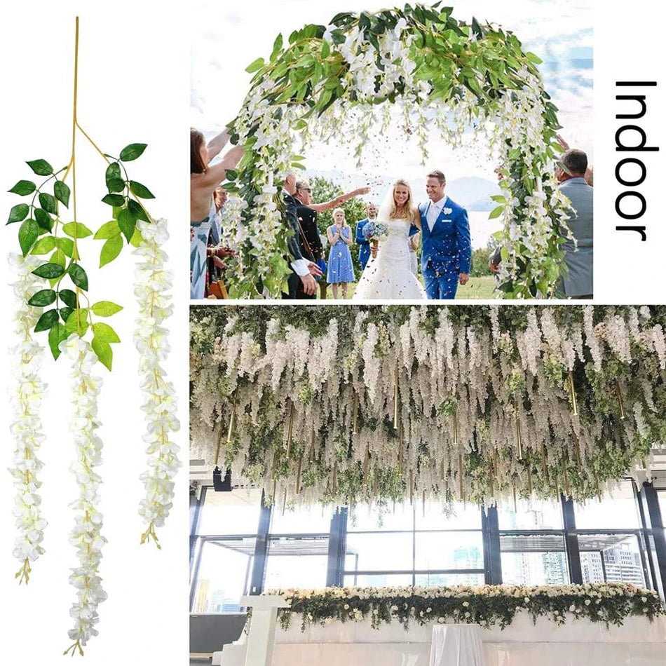 Artificial Wisteria Hanging Flowers, 43 Inch