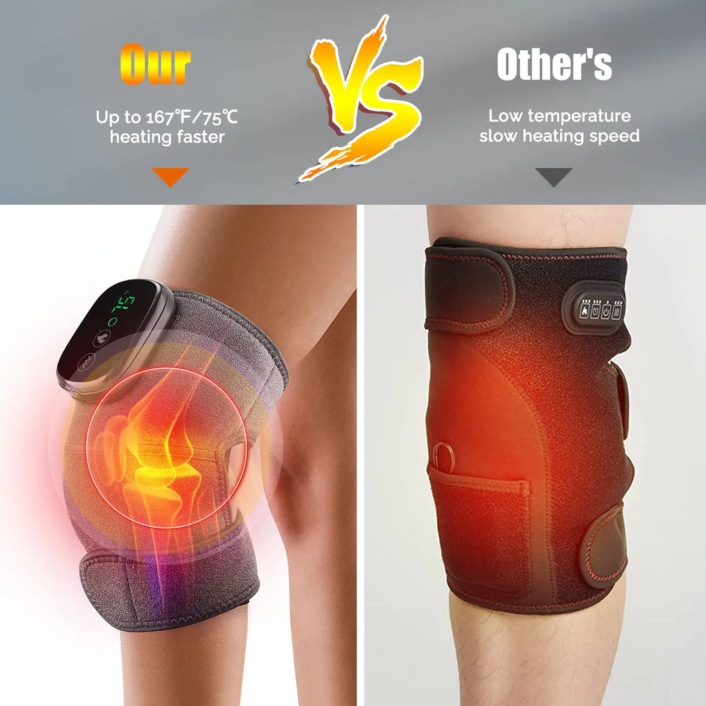 Heated Knee Massager with Vibration, Thermal Knee Pad for Knee, Shoulder and Elbow