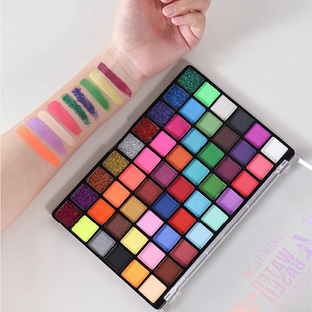 54-Color Glow Fluorescent Neon Water-Soluble Face Body Paint Set for Children and Adults,Perfect for Halloween and Christmas