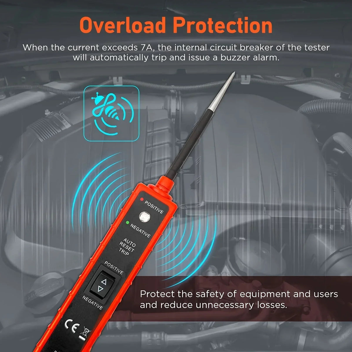 Digital Automotive Electrical Tester, 6-24V Car Power Circuit Probe