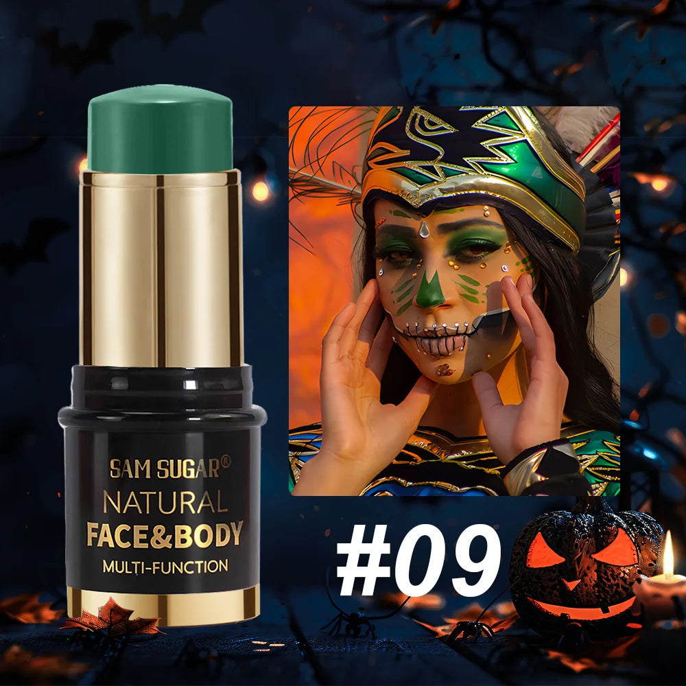 12 Colors Black White Halloween Makeup Waterproof Face Body Paint Stick Neon Colorful Blue Green Yellow Face Paint Cosmetics