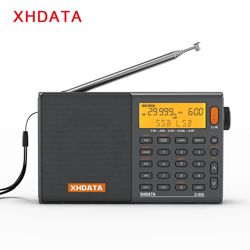 XHDATA D-808 Portable AM/FM/SW/SSB/AIR Radio with RDS