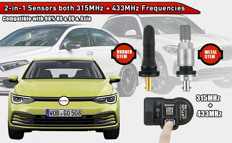 Autel MX Sensor 433MHZ+315 MHZ 2in1Mx-Sensor TPMS Tire Repair Tool Automotive Accessory For MaxiTPMS TS501 TS508 Pad Programmer