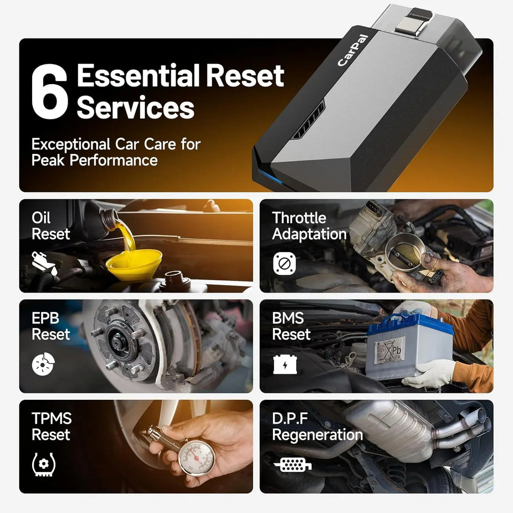 TOPDON OBD2 Bluetooth Scanner Code Reader All System 6 Reset OBD 2 Auto Diagnostic Tool OBD2 Scanner Battery Tester Carpal