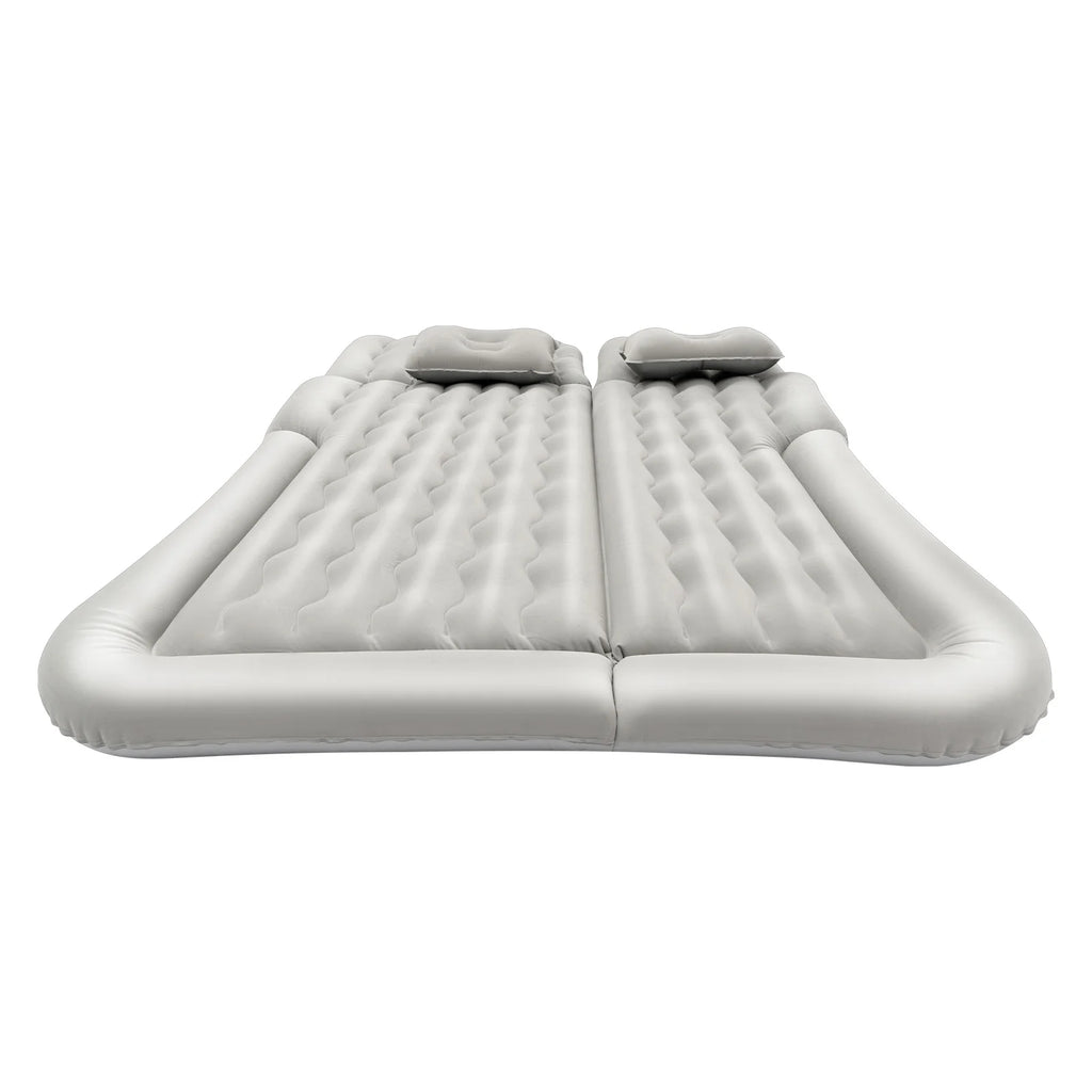 Inflatable Car Back Seat Air Mattress, Foldable Flocked Travel Bed with Pump