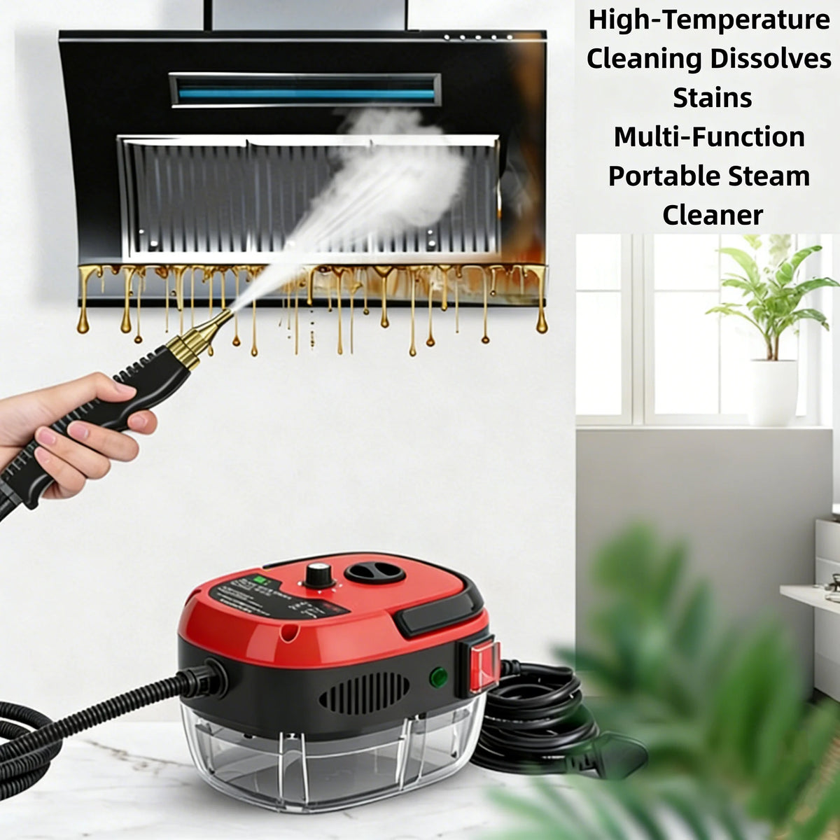 110V High Pressure Steam Cleaner With Multi Nozzles, Portable Handheld Steamer For Kitchen, Car, Bathroom Tile Grout Cleaning