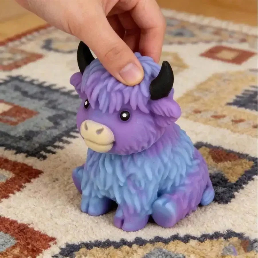 Highland Cow Squishy Toy, Slow Rebound Stress Relief Fidget