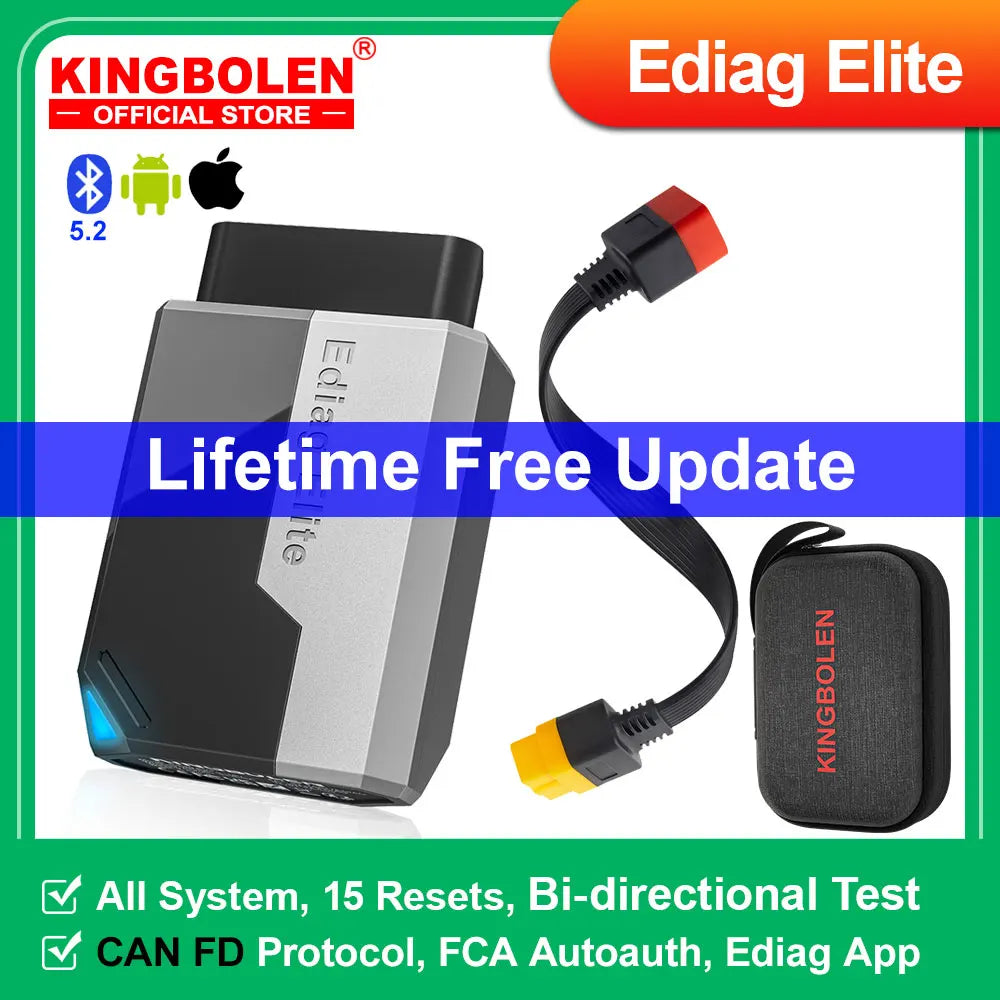 [Lifetime Free] KINGBOLEN Ediag Elite All System Car Diagnostic Tool 15 Reset CANFD Active Test OBD Scanner for iOS Android