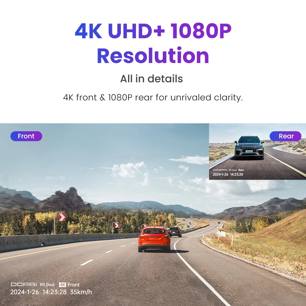 DDPAI N5 Dual 4K Front & Rear Dash Cam