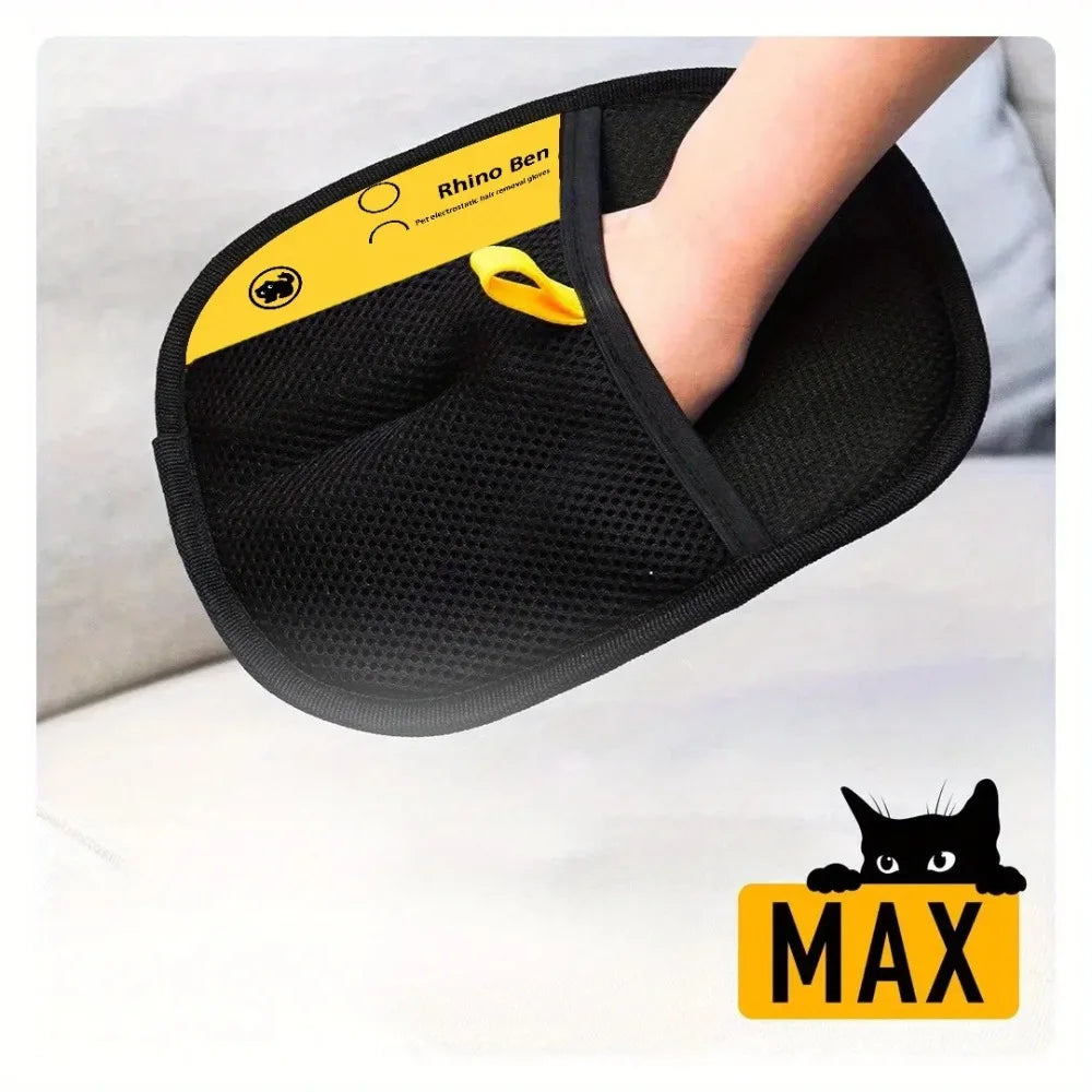 2‑Pack Pet Hair Removal Grooming Gloves, Double‑Sided Gentle Shedding Brush Gloves for Cats & Dogs, Pet Fur Remover Massage Grooming Tool