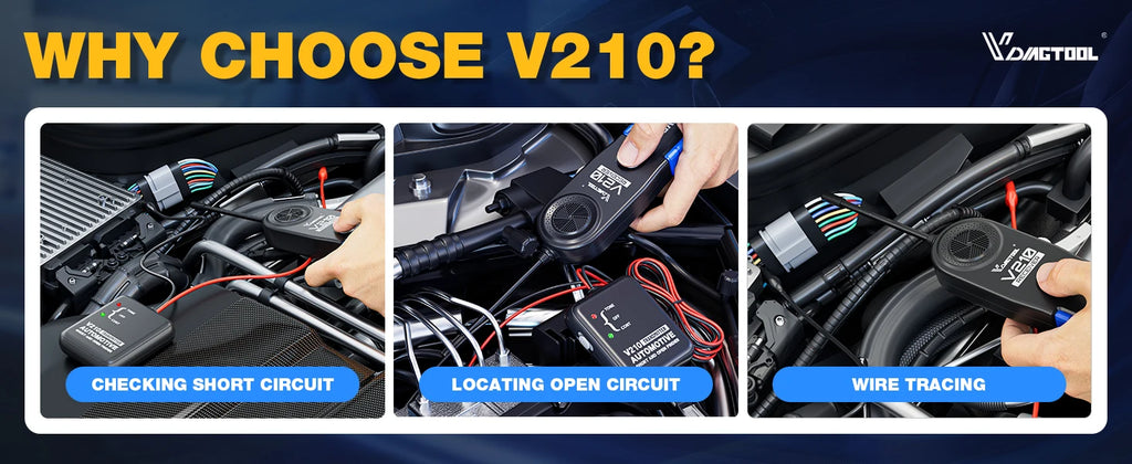 VDIAGTOOL V210 Automotive Circuit Tester 6V-42V Open & Short Finder Checker Car Repair Cable Circuit Wire Tracker Analyzer Tool