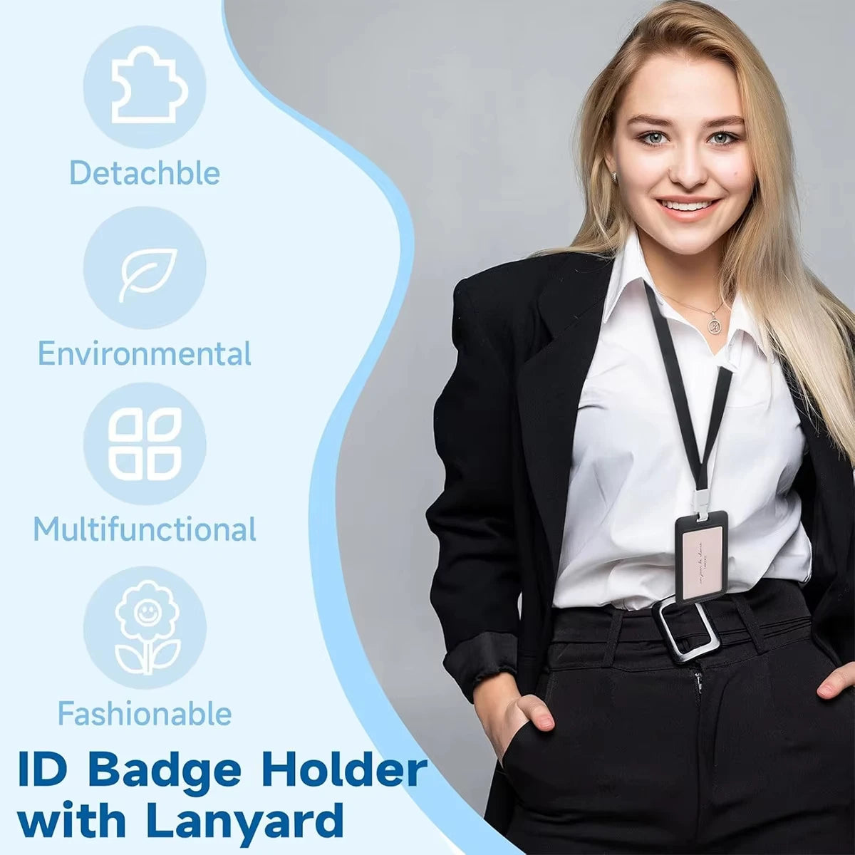Retractable Double-Sided ID Card Holder
