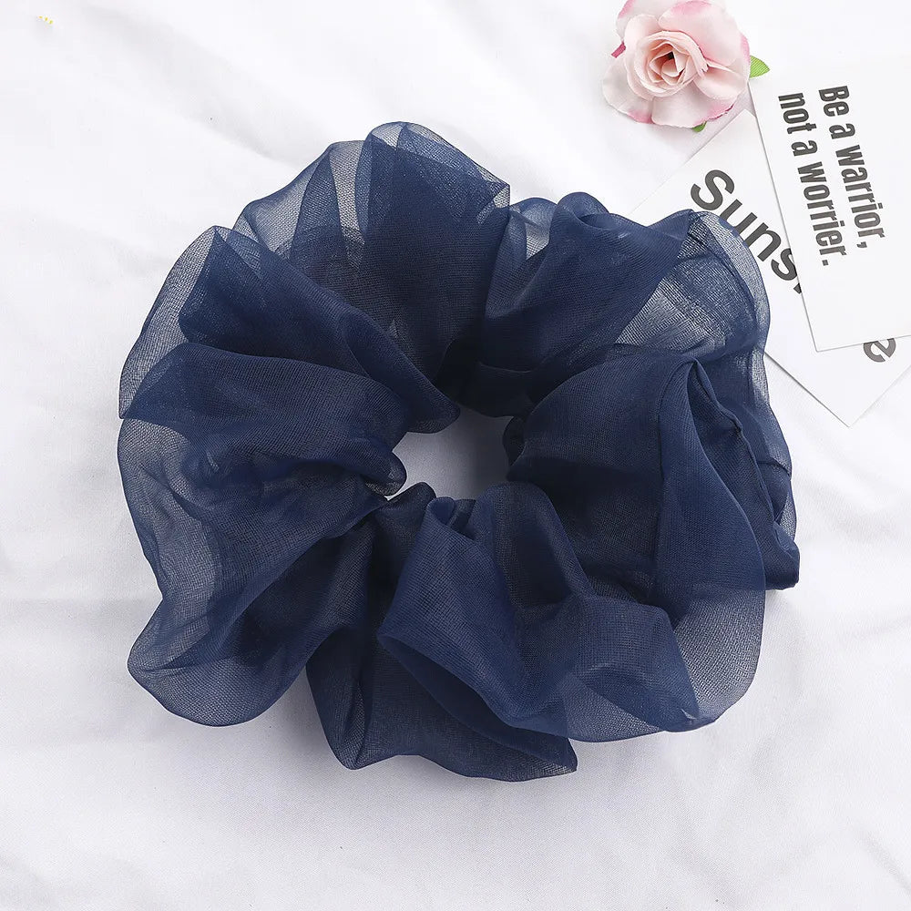 Spring summer organza hair scrunchie large fairy chiffon women Elastic Hair Band Ponytail Holder Hair Tie Girl Gum Accessories