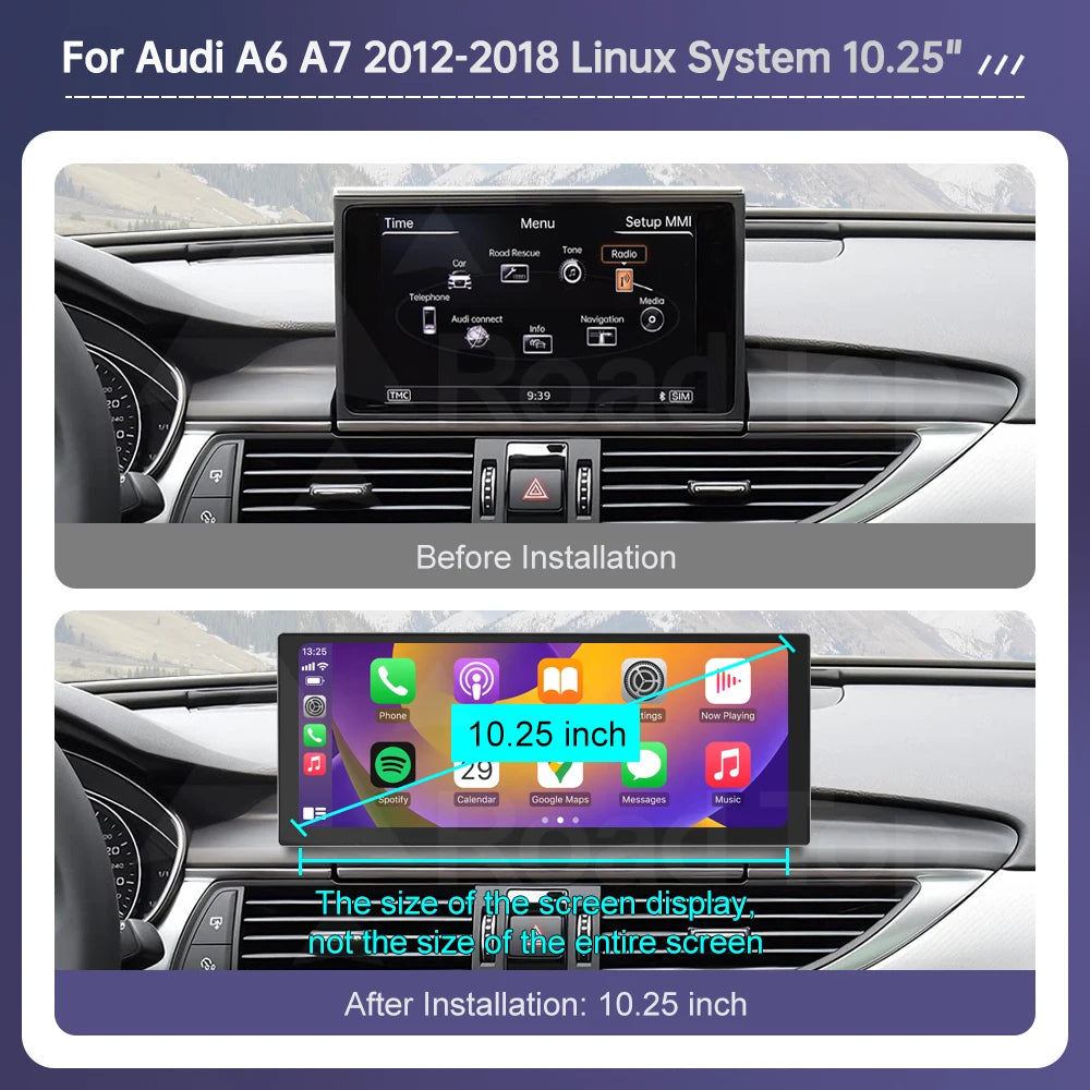 Road Top 12.3" Wireless CarPlay & Android Auto Car Screen