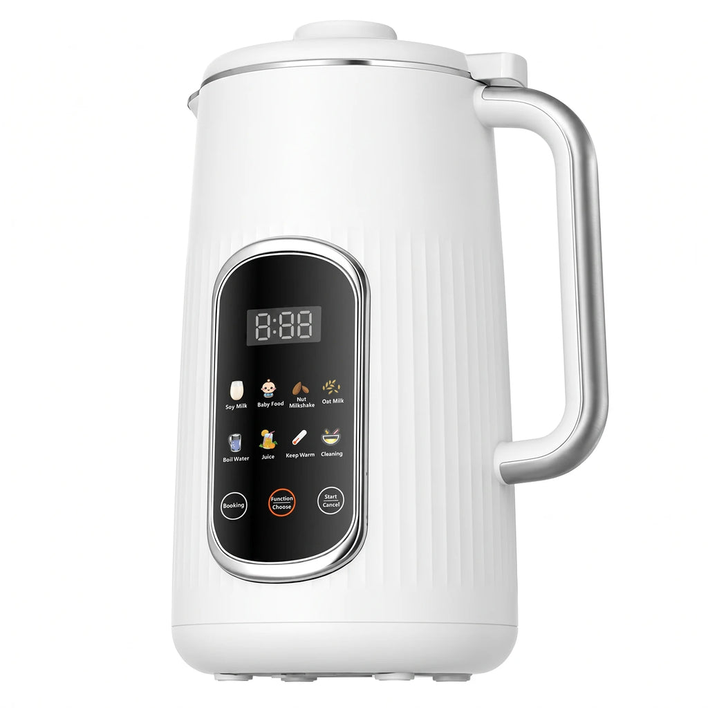 （ stainless steel inner lid）8 in 1 Nut Milk Maker Machine, 42oz IMD Screen Almond Milk Maker, Soy Milk Maker with Self-Cleaning, Delay Start, Keep Warm, Boil Water, Automatic Plant-Based Milk Blender for Soybean, Oat, Coc