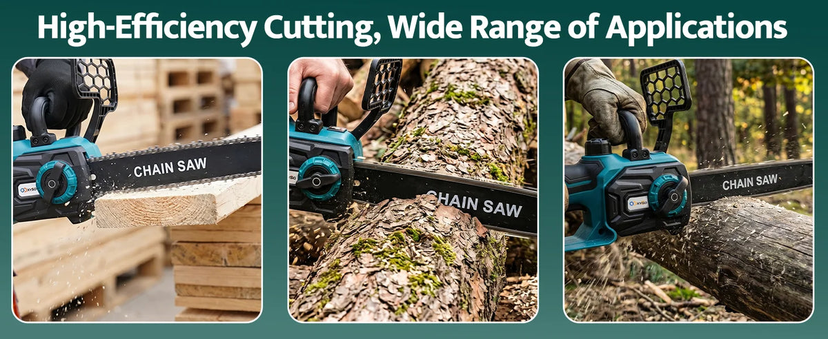 12 in Electric Chainsaw Cordless, 21v,2x4000mah Battery Handheld Chainsaw for Tree Trimming Electric Tree Trimmer Saw