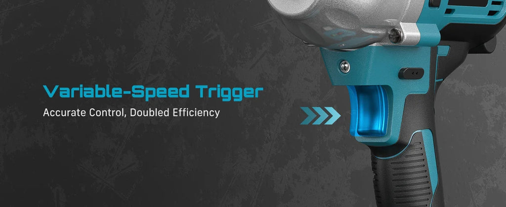 SEESII WH710 Pro 1200N.m Electric Impact Wrench Brushless 1/2" High Torque Handheld Cordless Impact Gun Tool Kit LED Light 6 Socket