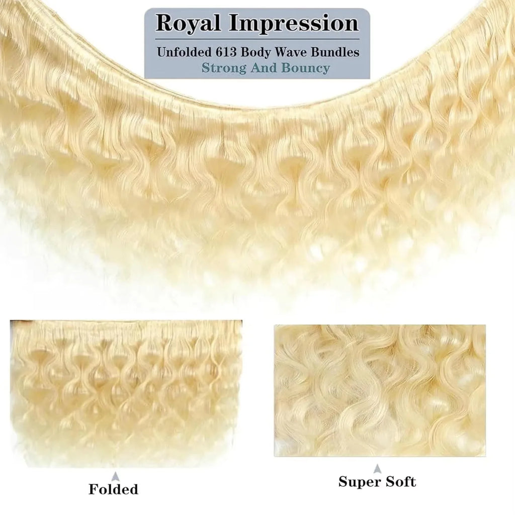 613 Blonde Body Wave Human Hair Bundles