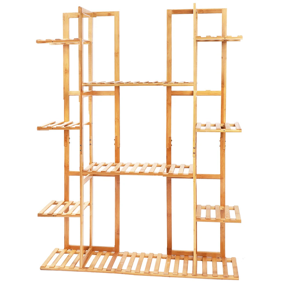 Extra Large 9-Tier Bamboo Plant Stand for Indoor Plants