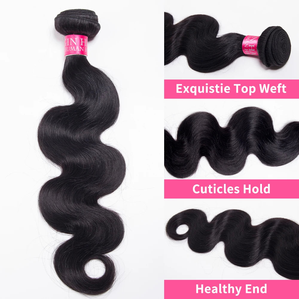 Body Wave Human Hair Bundles, 14–30"