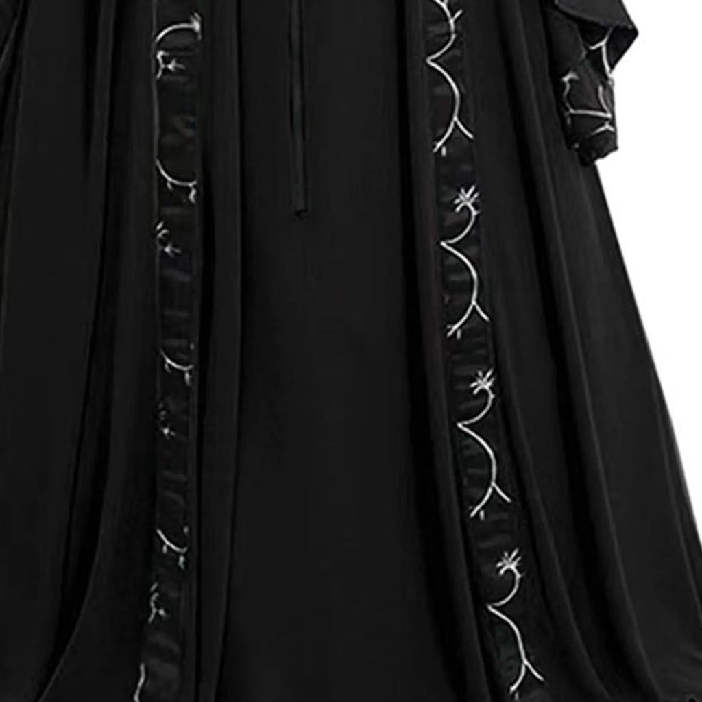 Vintage Medieval Dress Gothic Cosplay Women'S Dress Halloween Costume Victorian Court Bandage Flare Sleeve Floor Length Dress