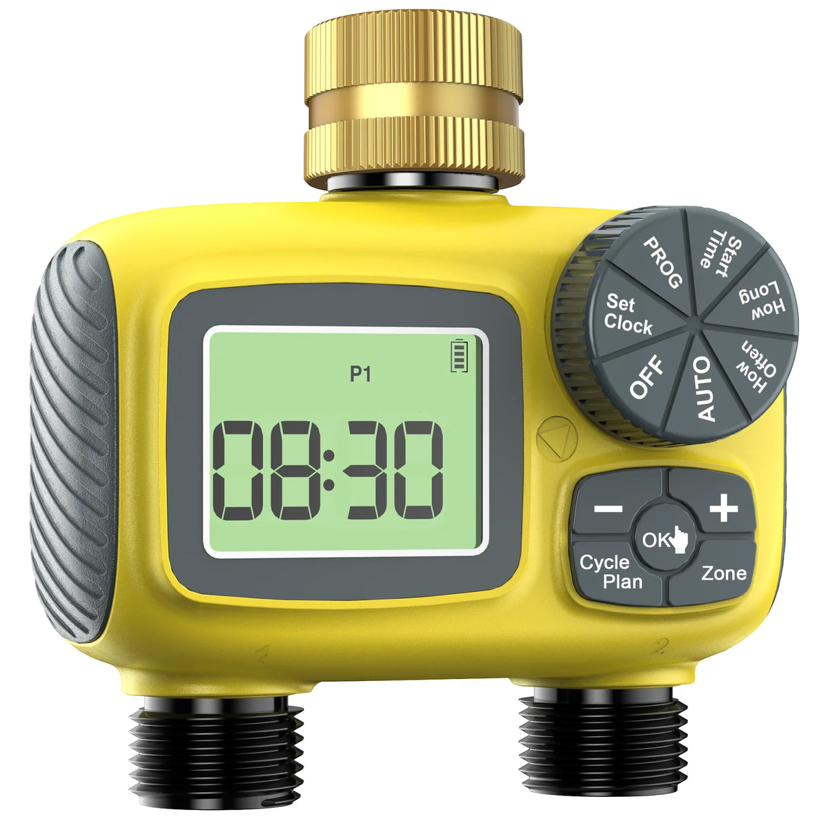 Dual Outlets Water Timer Home Garden Automatic Watering Irrigation System with Brass Inlet for Outdoor