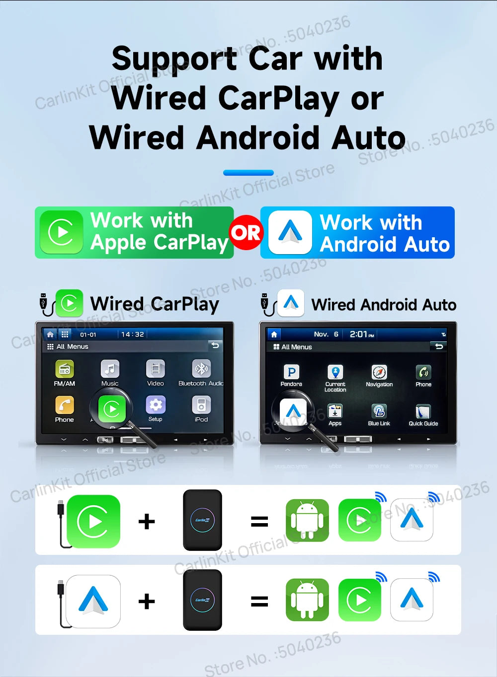 2026 CarlinKit Android TV Box LITE CarPlay Android Auto Wireless USB Adatper Support Netfilx Youtube Spotify For Car Multimedia