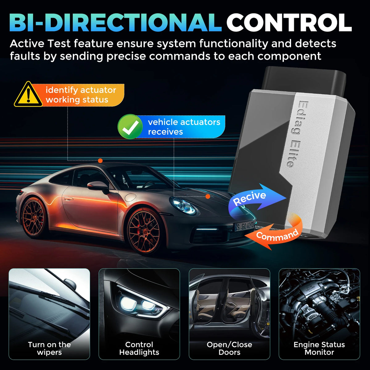 OBD2 Scanner all system auto car scanner 15 Reset Active Test CANFD FCA Autoauth