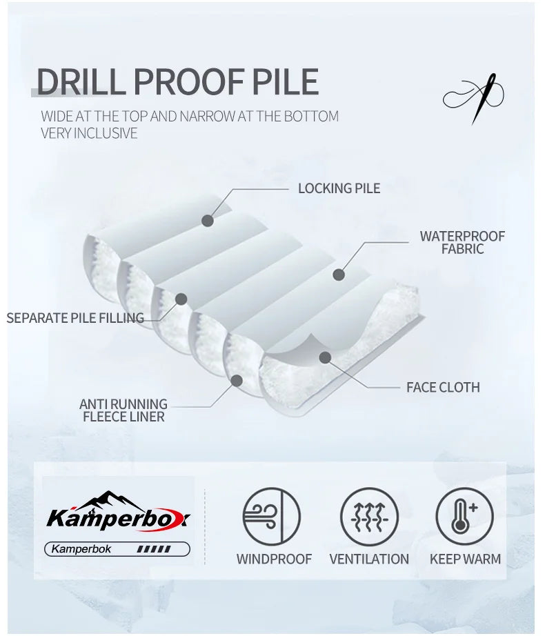 Kamperbox Hiking Men Pants Winter Down Pants Men Winter Down Trousers Hiking