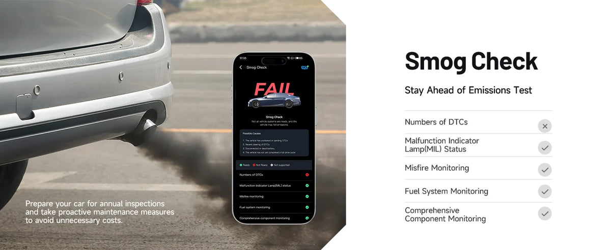 Carpal-1 OBD2 Scanner Bluetooth for Car All System Diagnostic Tool iOS Android Vehicle Health Check Smog Check Battery Test