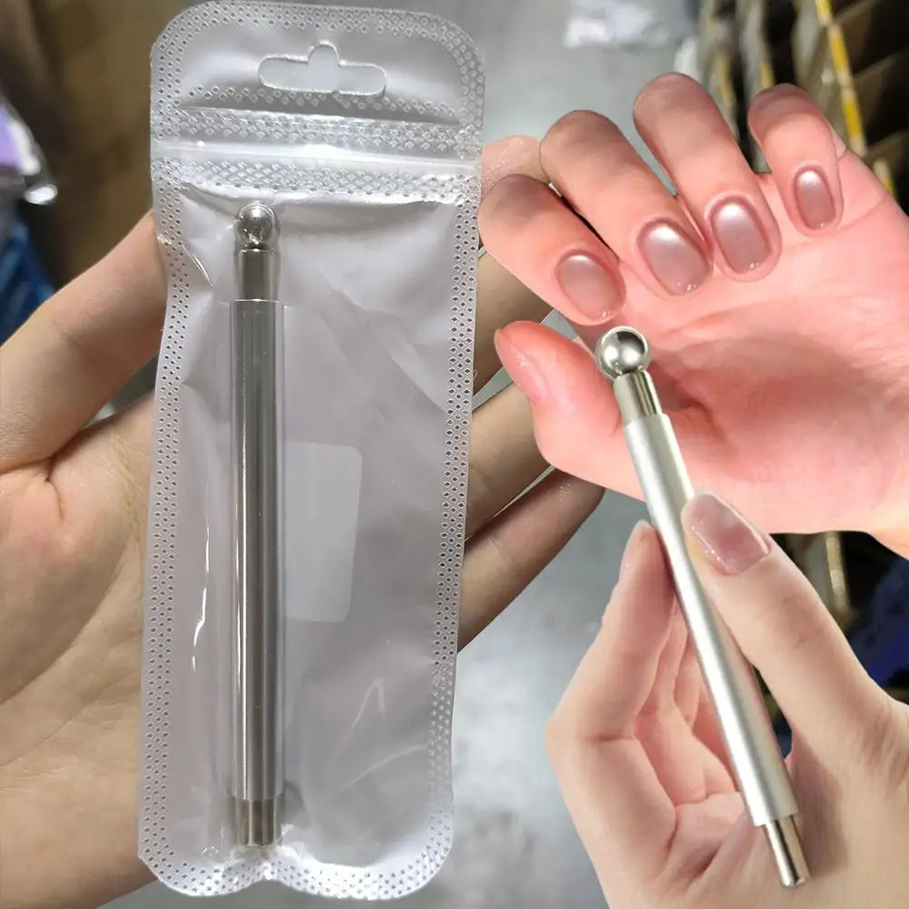 1pcs Little Wand Double Head Nail Magnetic Stick for Cat Eye Nail Gel Strong Magnet Steel Ball Detachable Manicure Magnetic Tool