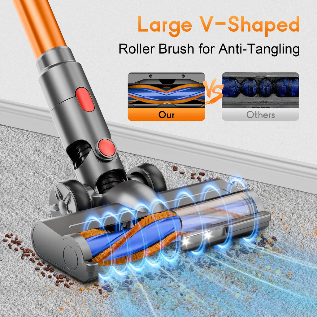 78KPA Cordless Vacuum Cleaner with LED High Power Strong Suction Wet and Dry Handheld Vacuum Cleaner for Fur Rug