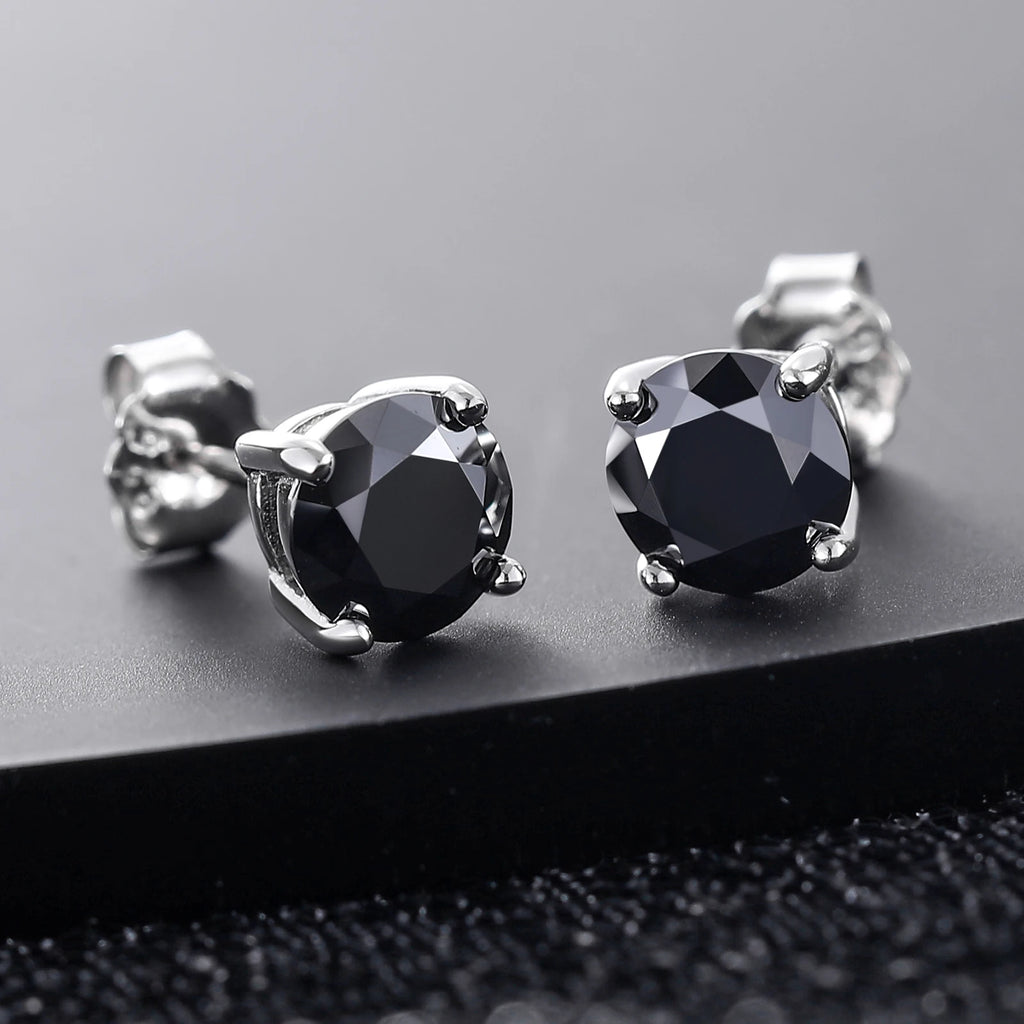 Real 0.5-2 Carat Black Moissanite Earrings For Women 100% 925 Sterling Silver Earring 2023 Trend Wedding Jewelry Christmas Gifts
