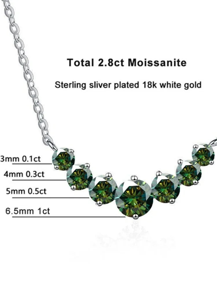 2.8ct Moissanite Necklace, 925 Sterling Silver