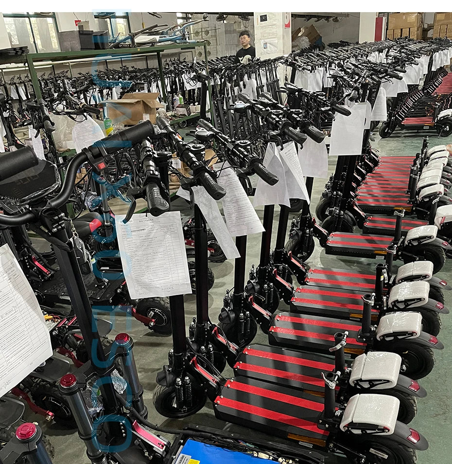60-85KM/H Fast Electric Scooter for Adults, 1200W-6000W High Power E Scooter Single/Dual Motor, 48V 52V 60V 72V Long Range 40-100KM, 10Ah-30Ah Battery, 11 Inch Off Road Fat Tire All Terrain Electric Scooter with Dual Suspensi