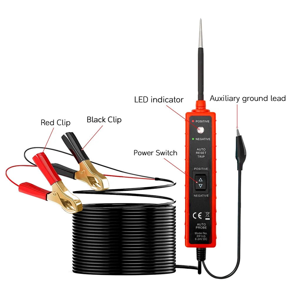 Digital Automotive Electrical Tester, 6-24V Car Power Circuit Probe
