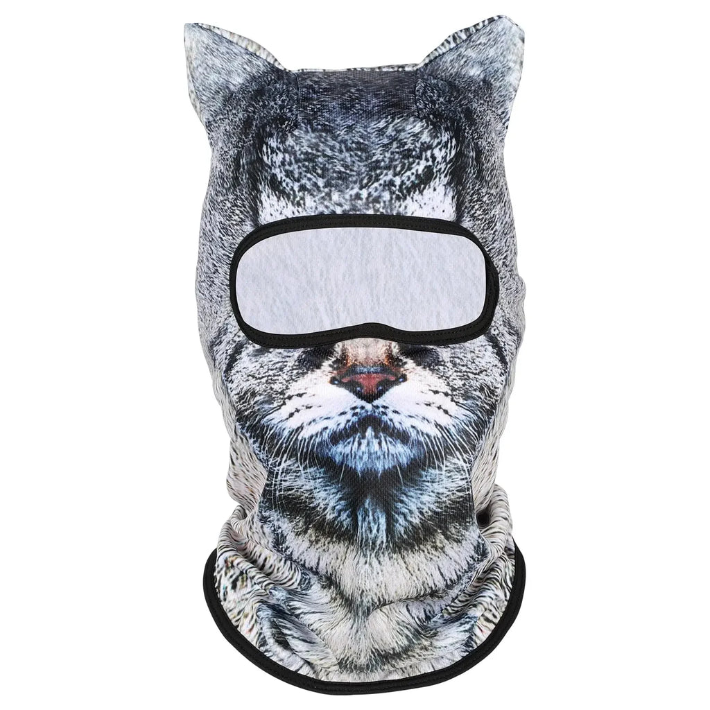 3D Cat Ski BalaclavaAnimal Face Covering Full Face Hood Masque Cute AnimalBalaclava Motorcycle Motocross Ski Snowboard Hat