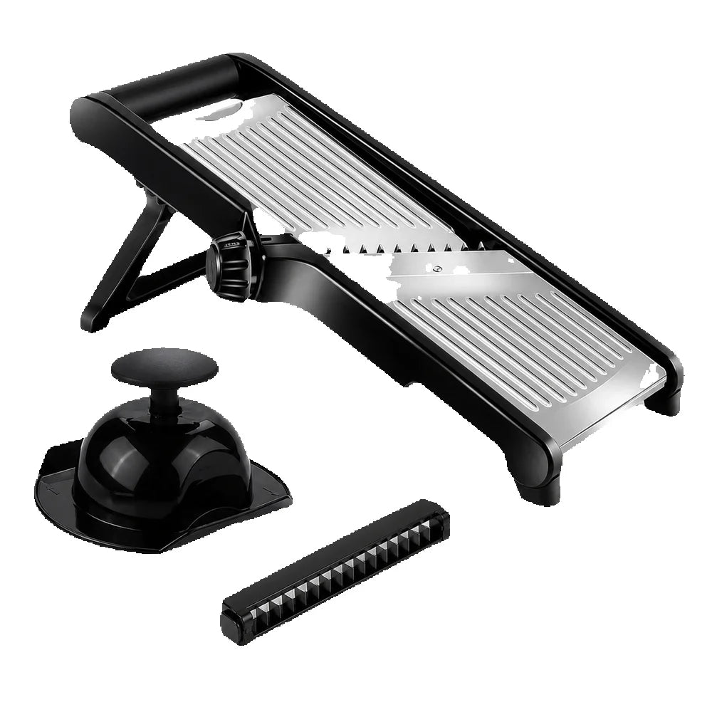 Adjustable Mandoline Slicer with Food Holder, Stainless Steel Kitchen Vegetable Slicer, Julienne Cutter Blade for Home Cooking